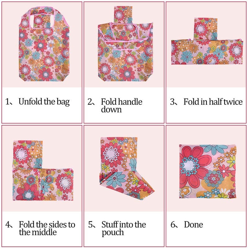 SZUAH 10 Pack Reusable Grocery Shopping Bags, Foldable Shopping Bags Grocery Tote with Attached Pouch,Machine Washable Eco-Friendly. - Image 5